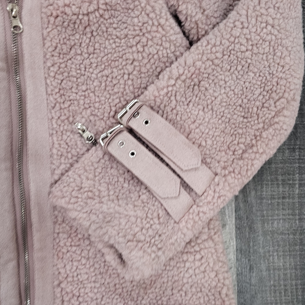 Hyfve  pink cloud sherpa  teddy moto coat jacket - Picture 7 of 9